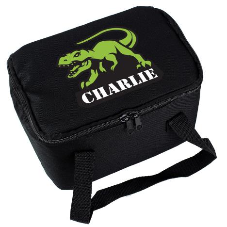 Personalised Dinosaur Black Lunch Bag   £16.99