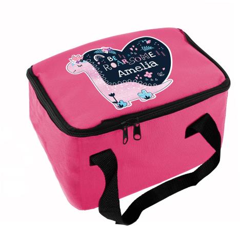 Personalised Dinosaur Pink Lunch Bag   £16.99