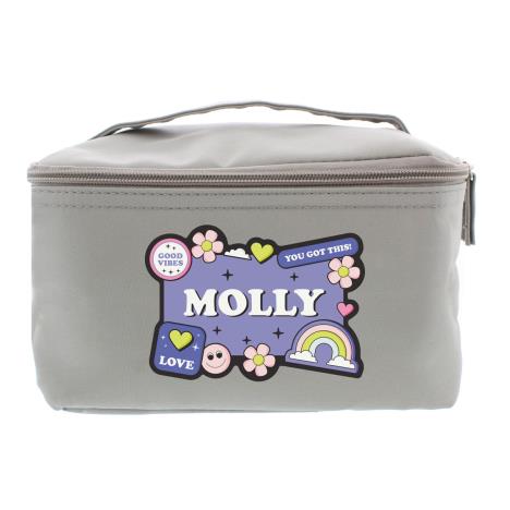 Personalised Good Vibes Grey Make Up Wash Bag   £19.99