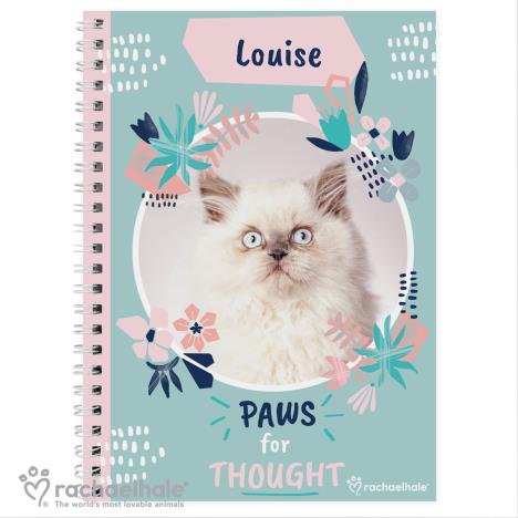 Personalised Rachael Hale Paws for Thought Cat A5 Notebook   £7.99