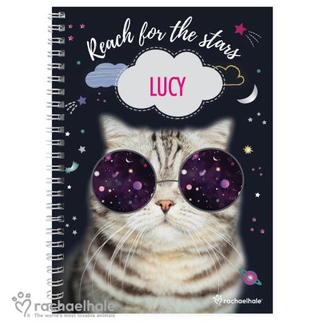 Personalised Rachael Hale Space Cat A5 Notebook   £7.99