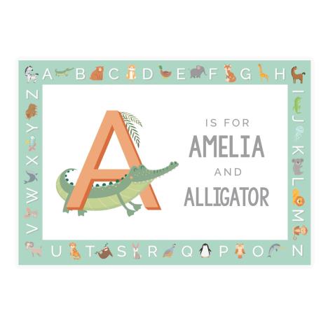 Personalised Animal Alphabet Placemat   £6.99