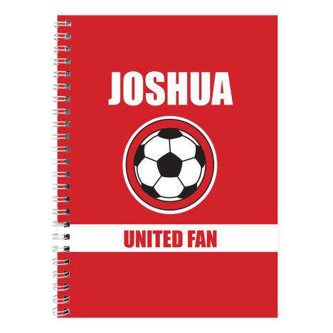 Personalised Red Football Fan A5 Notebook   £7.99