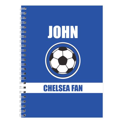 Personalised Dark Blue Football Fan A5 Notebook   £7.99