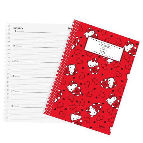 Personalised Hello Kitty Hearts A5 Diary  £7.99