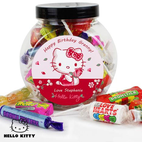 Personalised Hello Kitty Cherry Bloom 250g Sweets Jar  £8.99