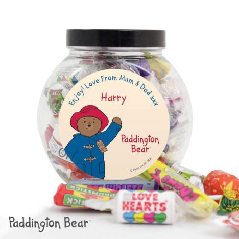 Personalised Paddington Bear 250g Sweet Jar  £8.99