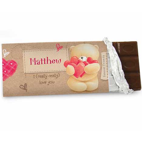 Personalised Forever Friends Love Heart 100g Chocolate Bar  £6.99