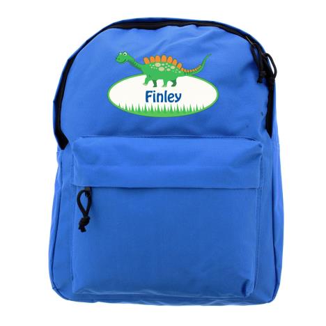 Personalised Dinosaur Blue Backpack False £16.99