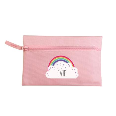 Personalised Rainbow Pink Pencil Case   £9.99