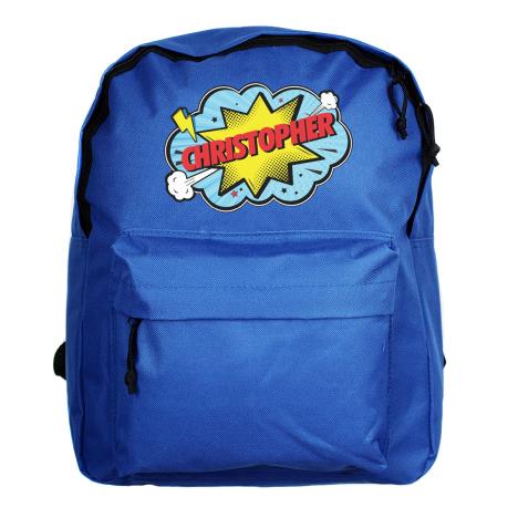 Personalised Superhero Blue Backpack   £19.99