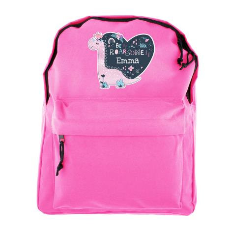 Personalised Pink Dinosaur Backpack   £19.99