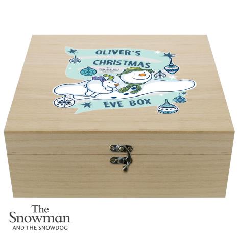 Personalised The Snowman & The Snowdog Large Wooden Christmas Eve Box  £26.99