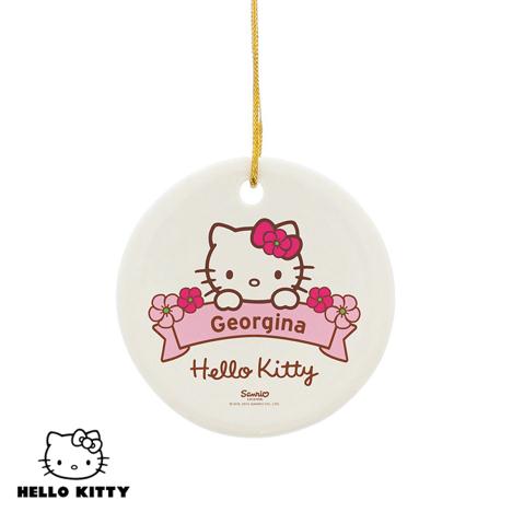 Personalised Hello Kitty Floral Round Decoration  £9.99