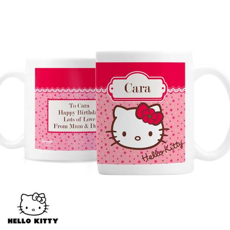 Personalised Hello Kitty Floral Mug  £10.99