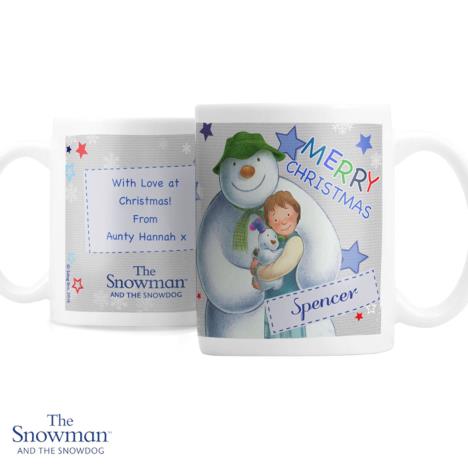 Personalised The Snowman & The Snowdog Blue Mug  £10.99