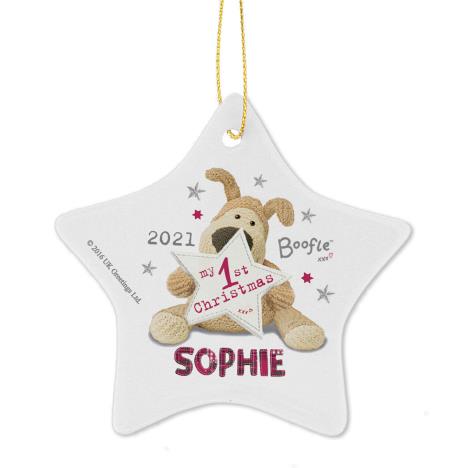 Personalised Boofle My 1st Christmas Ceramic Star Decoration   £9.99