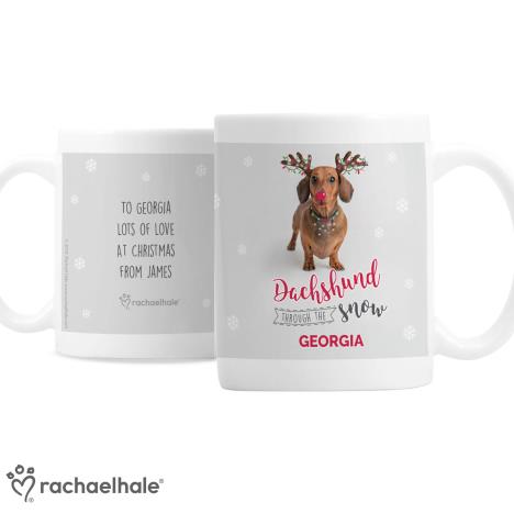 Personalised Rachael Hale Christmas Dachshund Mug   £10.99