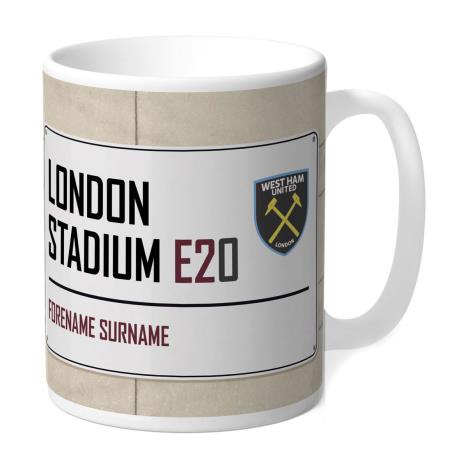 Personalised West Ham United FC Street Sign Mug   £12.99