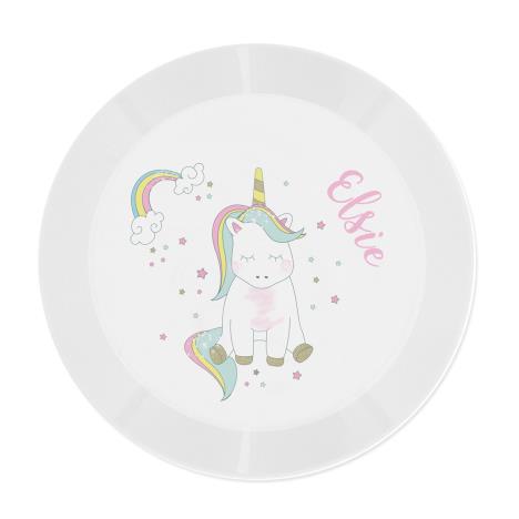 Personalised Baby Unicorn Plastic Plate  £11.99