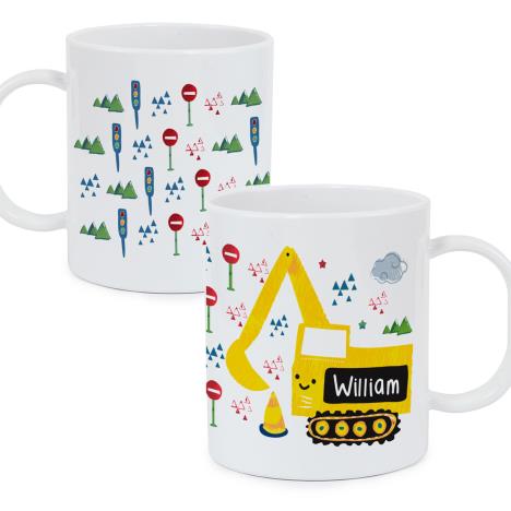 Personalised Digger Plastic Mug   £10.99