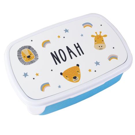 Personalised Safari Animals Blue Lunch Box   £14.99