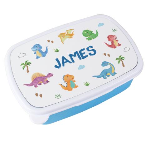 Personalised Dinosaur Blue Lunch Box   £14.99