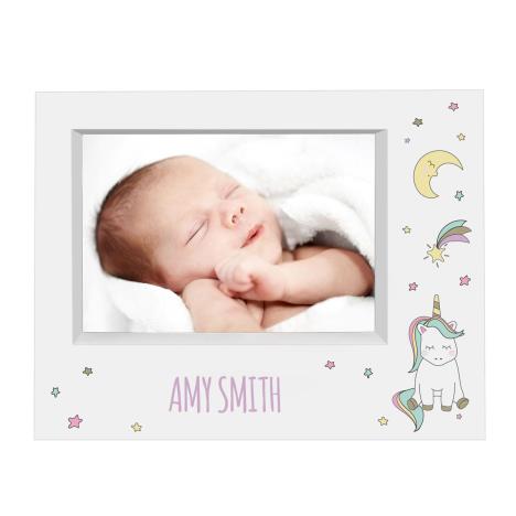 Personalised Baby Unicorn 7" x 5" Landscape Box Photo Frame  £14.99