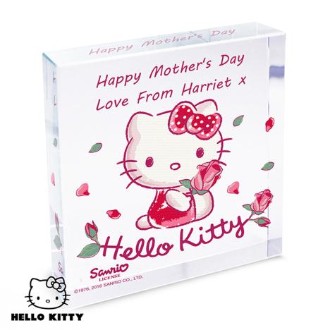 Personalised Hello Kitty Cherry Bloom Large Crystal Block  £19.99