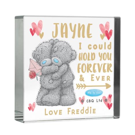 Personalised Hold You Forever Me to You Bear Large Crystal Block   £18.99