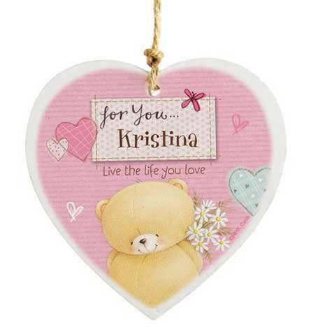 Personalised Forever Friends Pink Craft Wooden Heart  £10.99