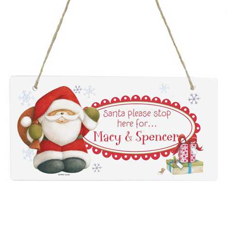 Personalised Forever Friends Christmas Santa Stop Here Sign  £13.99