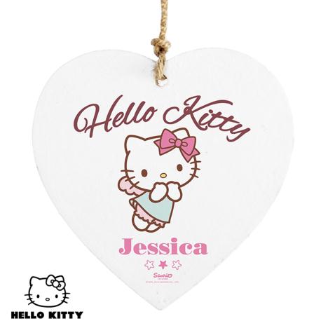 Personalised Hello Kitty Fairy Wooden Heart Decoration  £9.99
