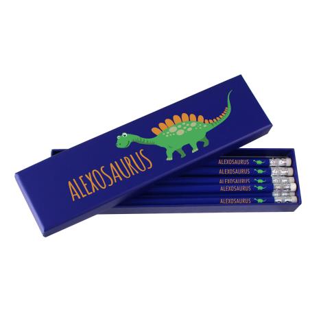 Personalised Dinosaur Box of 12 HB Pencils False £12.99