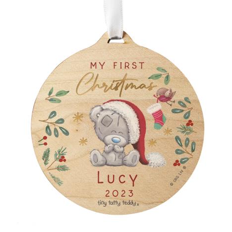 Personalised First Christmas Me to You Wooden Decoration   £10.99