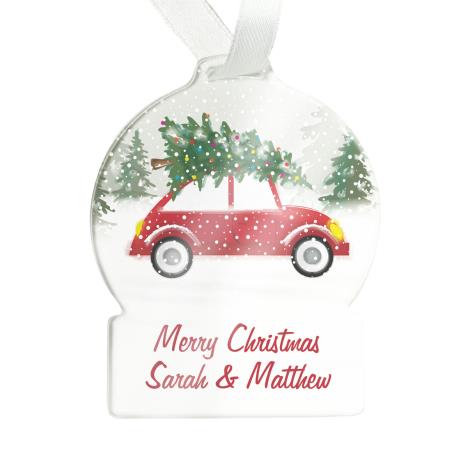 Personalised Driving Home For Christmas Acrylic Snow Globe Decoration   £9.99