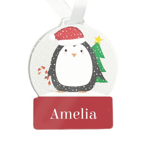 Personalised Penguin Acrylic Snowglobe Decoration   £9.99