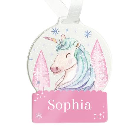 Personalised Unicorn Acrylic Snowglobe Decoration   £9.99