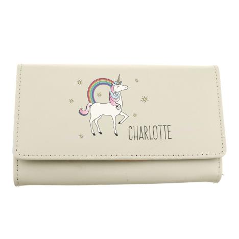 Personalised Unicorn Cream Leather Purse  £24.99