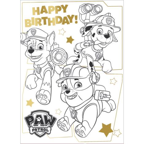 Paw Patrol Me Colour In Birthday Card with Poster  £2.69