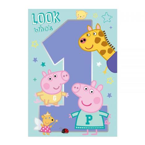 Look Who's 1 Peppa Pig 1st Birthday Card (PG024) - Character Brands