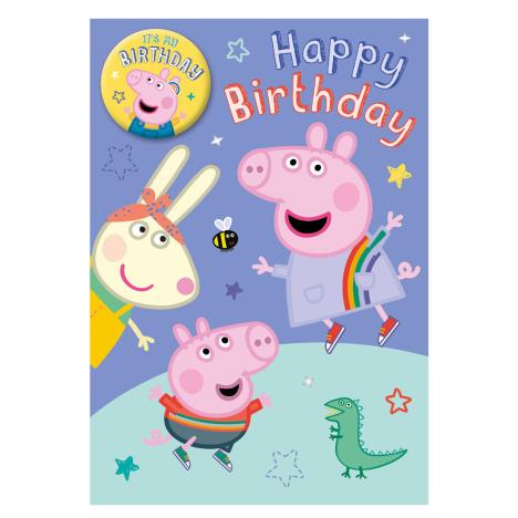 Birthday Fun Peppa Pig Birthday Card With Badge  £2.69