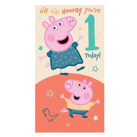 1 Today Peppa Pig 1st Birthday Card (PG038) - Character Brands