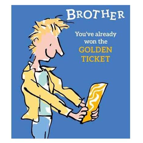 Roald Dahl Charlie & The Chocolate Factory Brother Golden Ticket Birthday Card  £2.69