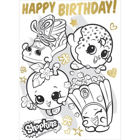 Shopkins Colour In Birthday Card with Poster  £2.69