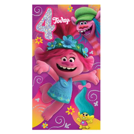 You're 4 Trolls 4th Birthday Card (TL001) - Character Brands