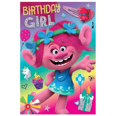 Trolls Birthday Girl Birthday Card With Hair Clip  £2.69