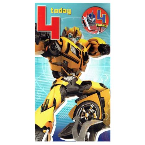 4th Birthday Transformers Birthday Card with Badge  £2.39