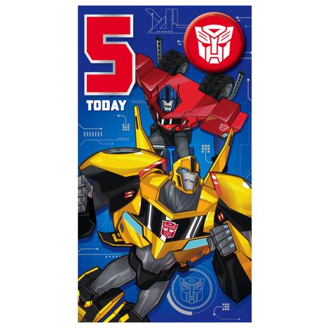 5 Today Transformers Birthday Card with Badge  £2.69