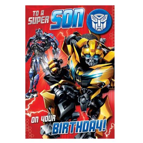 Son Transformers Birthday Card with Badge  £2.69